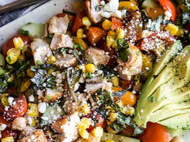 Summer Chickpea Salad with Dorothy Lynch Grilled Chicken