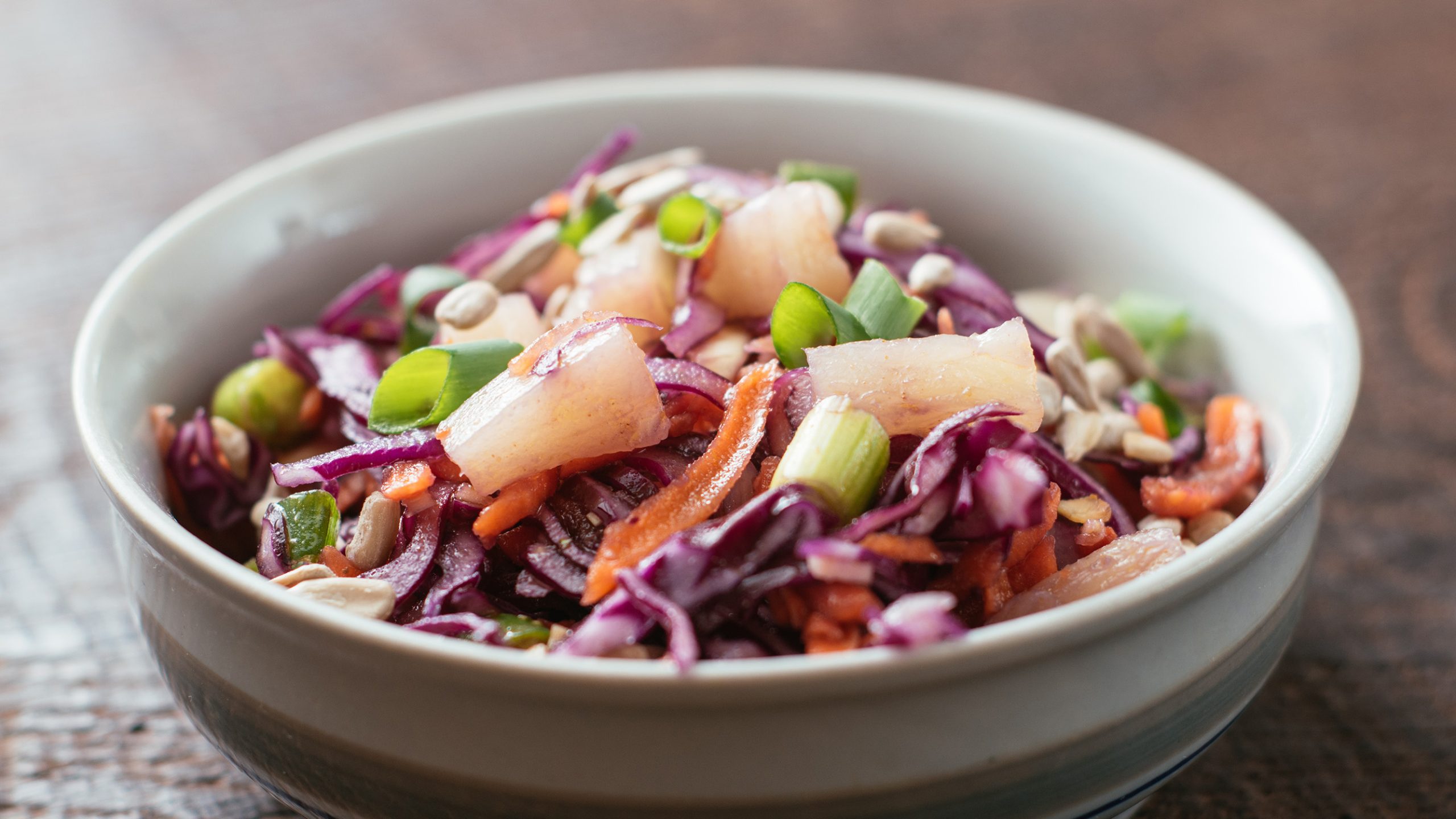 Dorothy Lynch Dressing Coleslaw Recipe in a white bowl