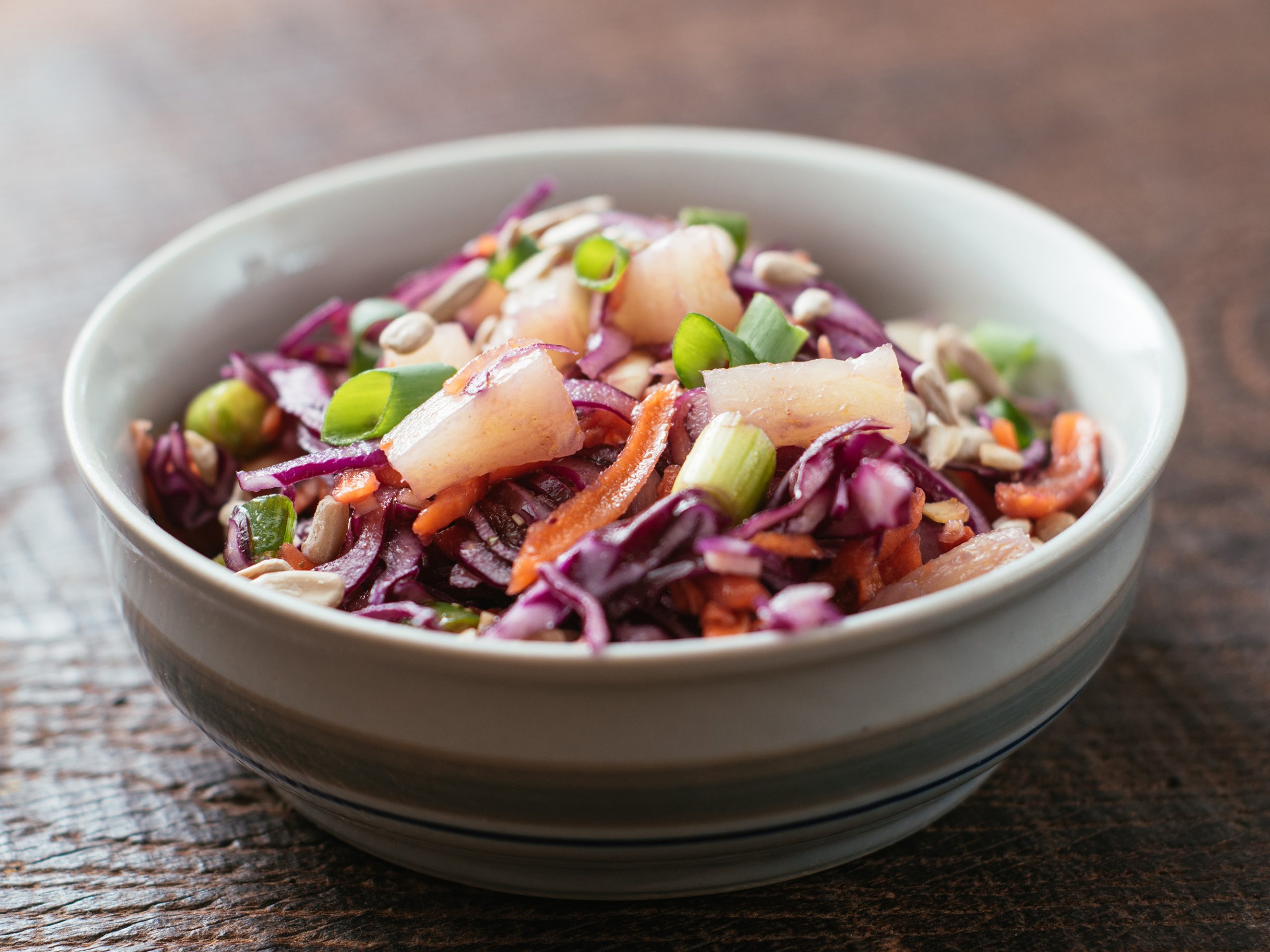 Dorothy Lynch Dressing Coleslaw Recipe in a white bowl