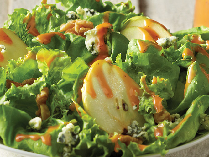 French Pear, Bleu Cheese and Walnut Salad with Dorothy Lynch Dressing Recipe