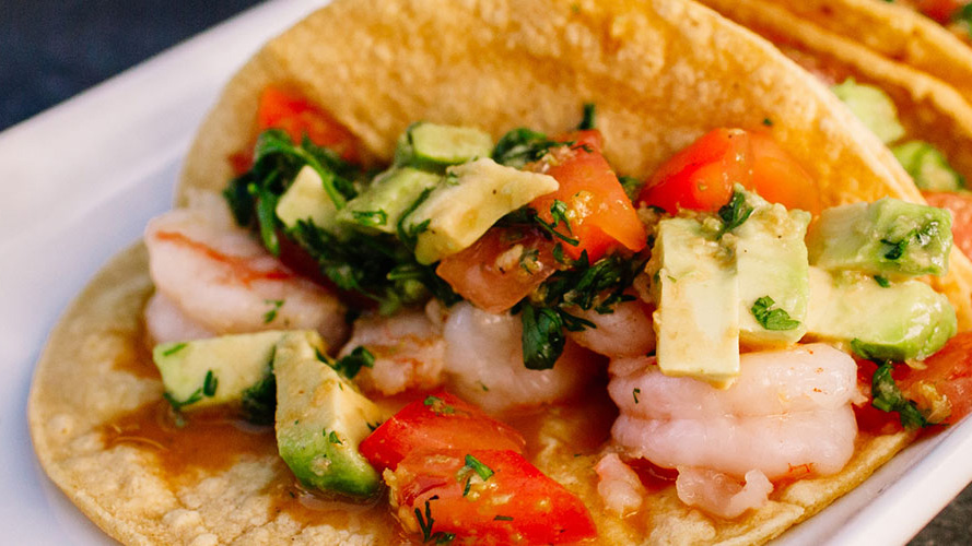 Shrimp and Avocado Tacos Recipe with Dorothy Lynch Dressing