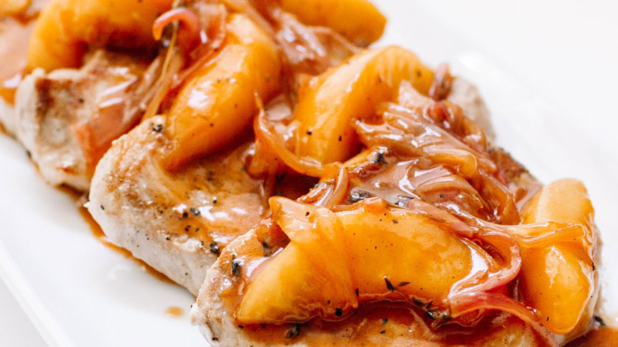 Skillet Pork Chop Sauté with Peaches and Dorothy Lynch Recipe