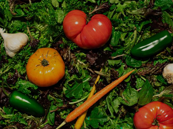 Fresh salad with vegetables that covers every inch of the frame