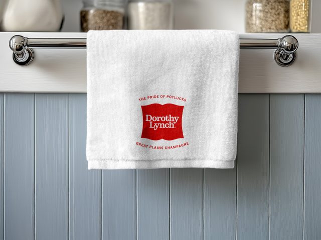 Dorothy Lynch Towel Hanging in Kitchen